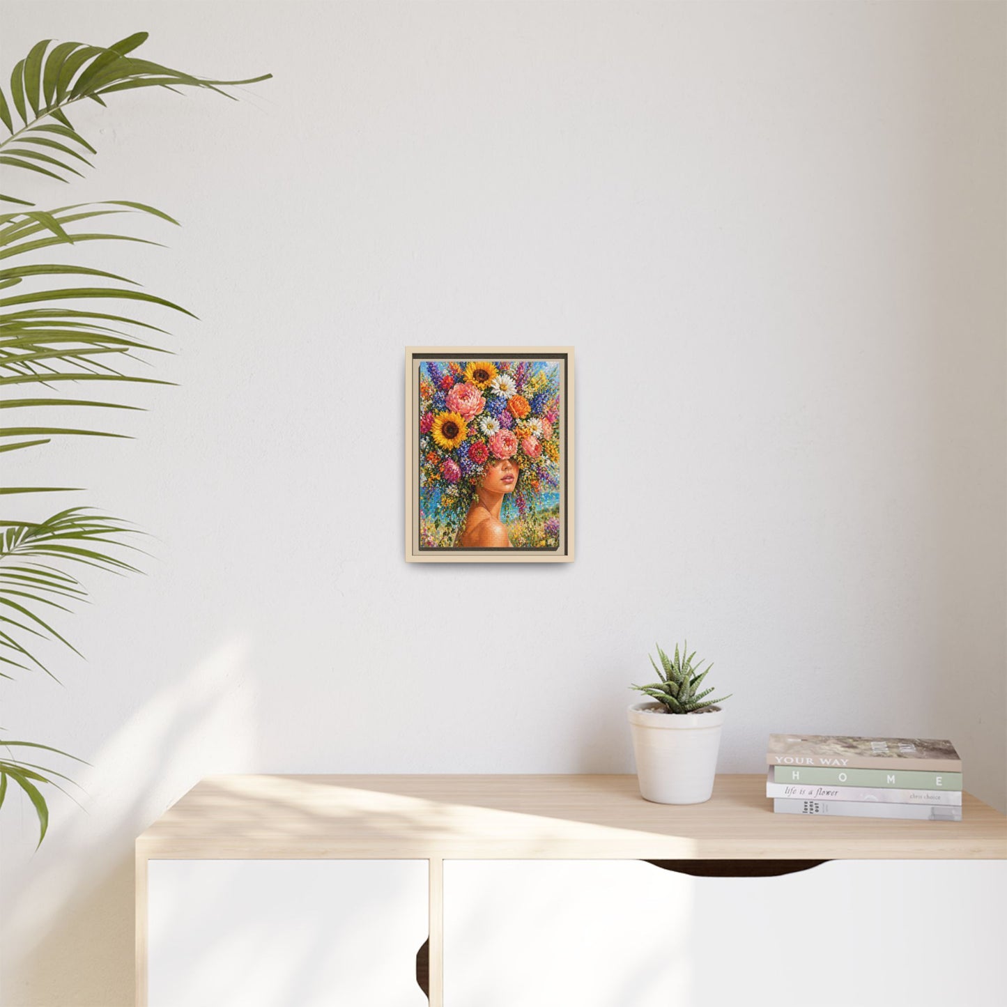 Summer’s Lady Flower – Bloomlight Reverie Framed Matte Canvas by House of Ace