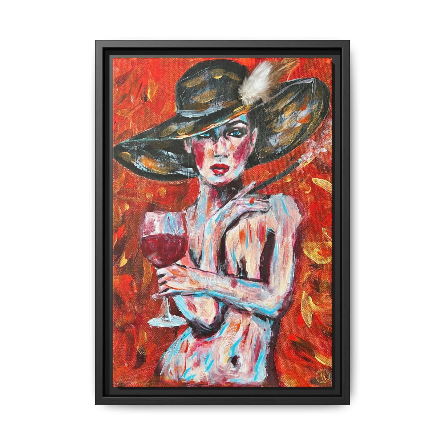 Crimson Elegance – Original Acrylic Painting Canvas Print by House of Ace
