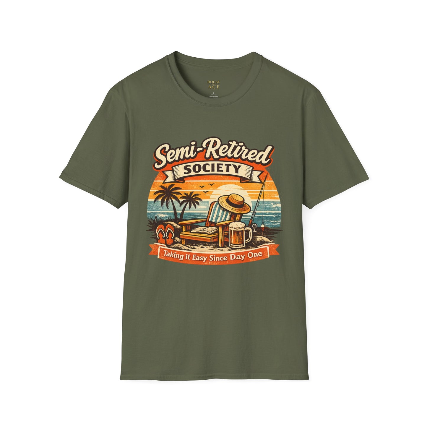Semi-Retired Society Vintage Beach T-Shirt by House of Ace