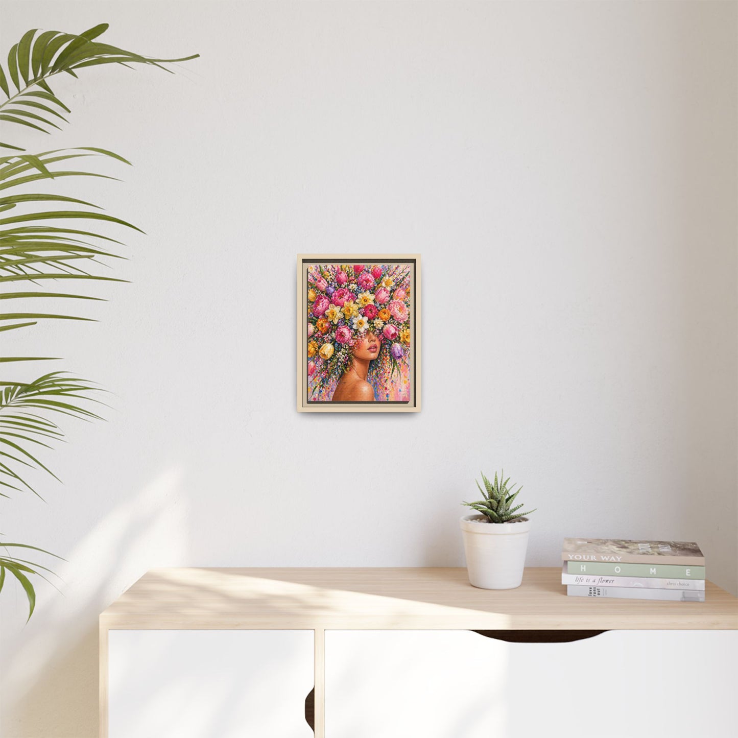 Spring's Lady Flower – Bloomlight Reverie Framed Matte Canvas by House of Ace