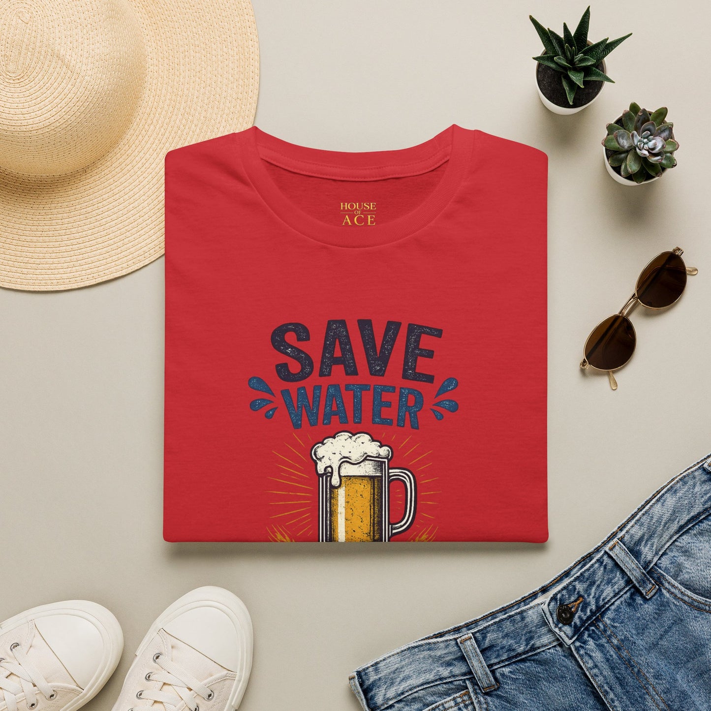 Save Water Drink Beer Funny Beer Lover Unisex Softstyle T-Shirt