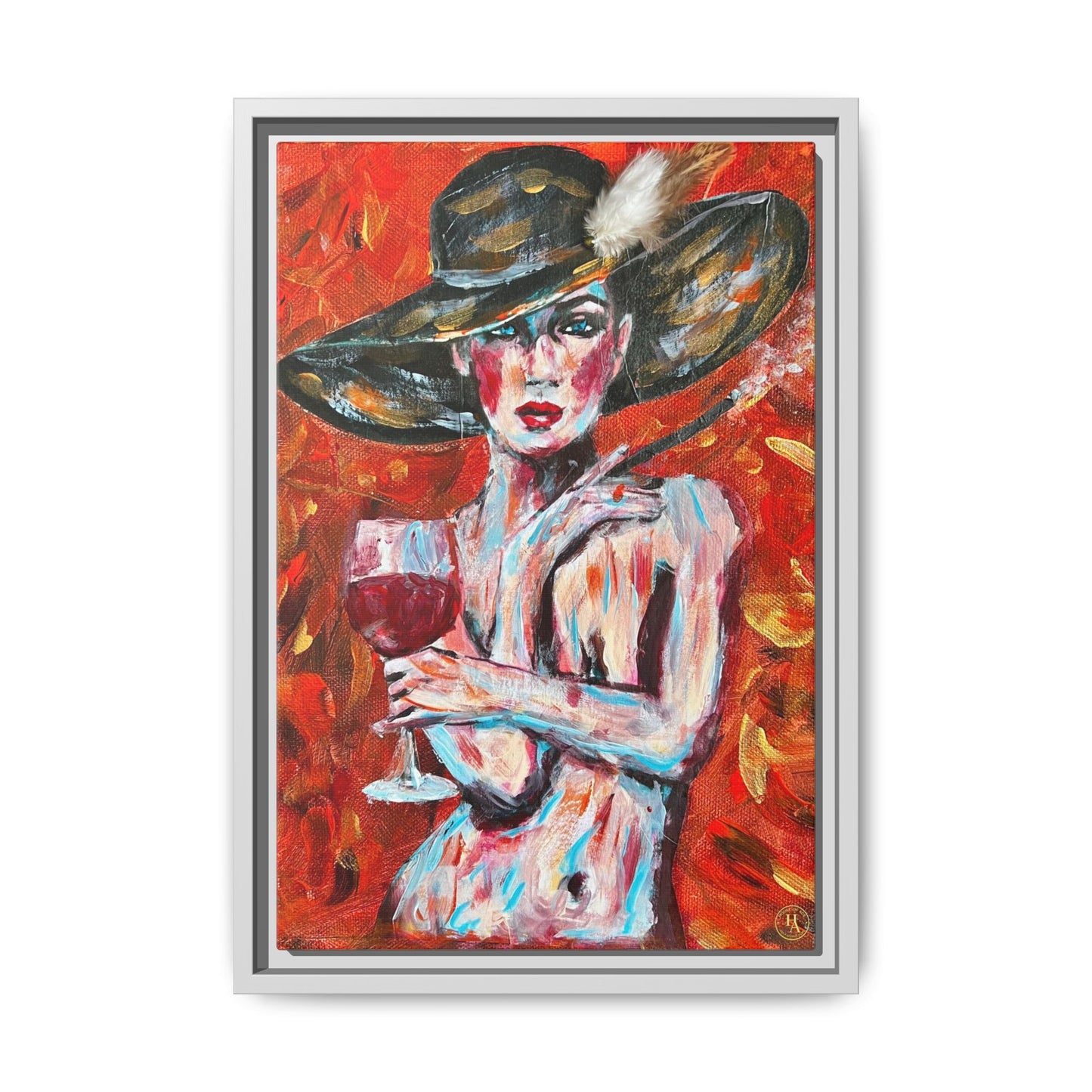 Crimson Elegance – Original Acrylic Painting Canvas Print by House of Ace