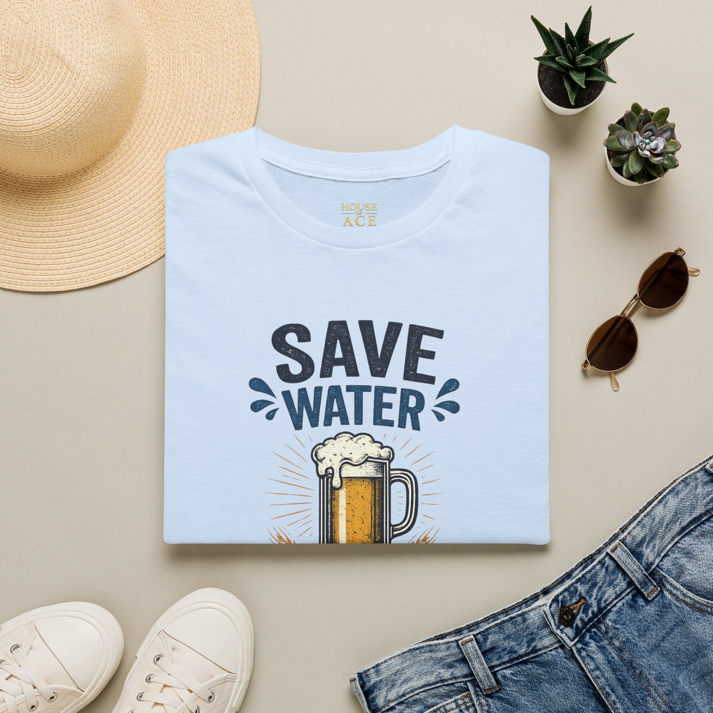 Save Water Drink Beer Funny Beer Lover Unisex Softstyle T-Shirt
