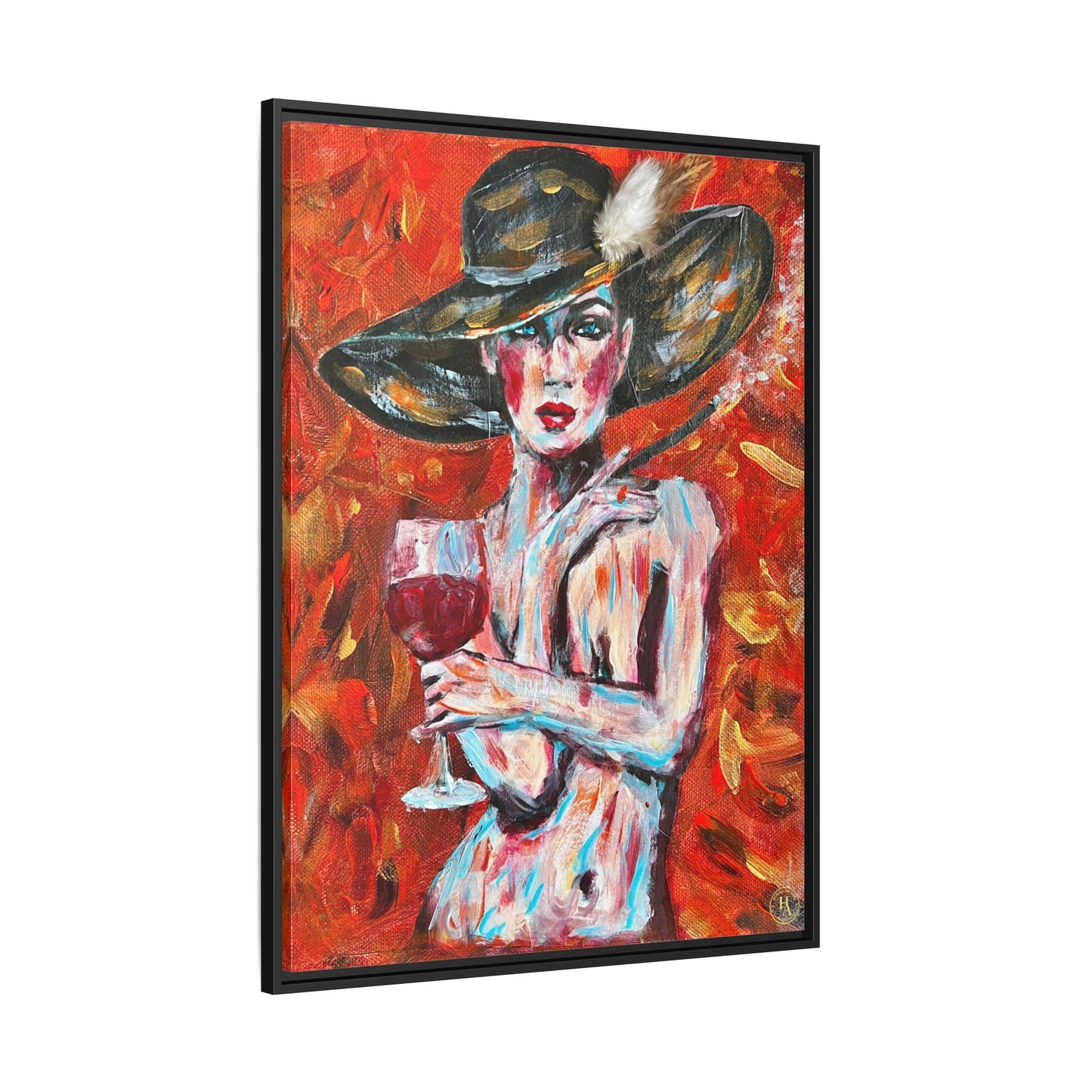 Crimson Elegance – Original Acrylic Painting Canvas Print by House of Ace